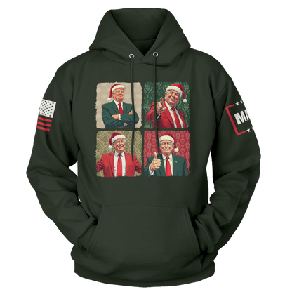 Men's Hoodie / Green / XS Santa Trump maga trump