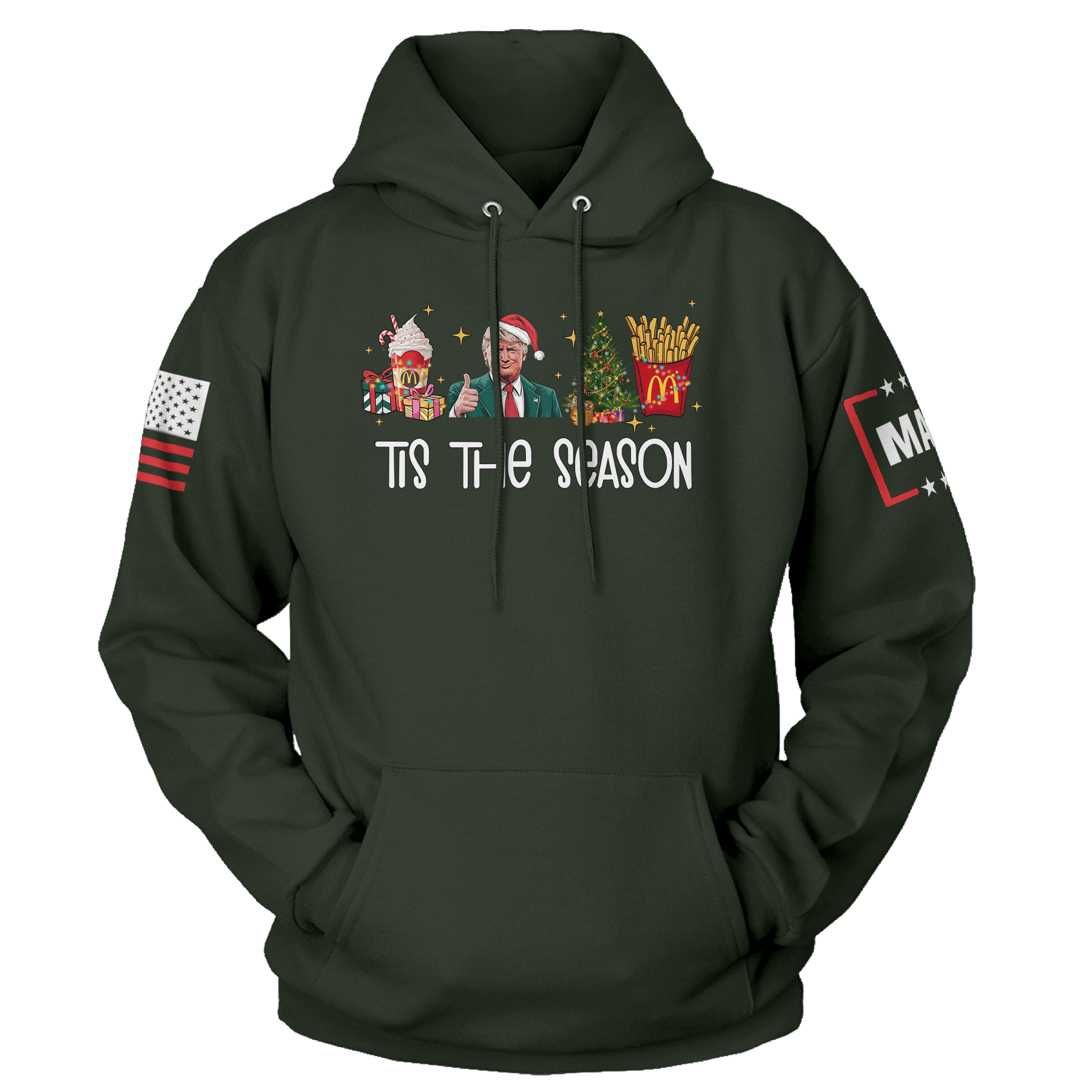 Men's Hoodie / Green / XS Tis the Season maga trump