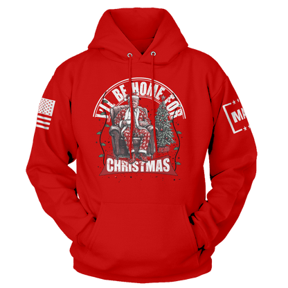 Men's Hoodie / Red / XS I'll be Home for Christmas 6 maga trump