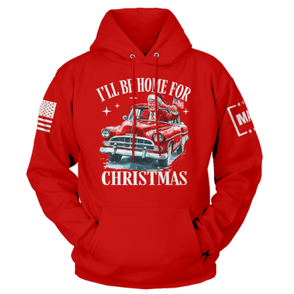 Men's Hoodie / Red / XS Ill be Home for Christmas maga trump