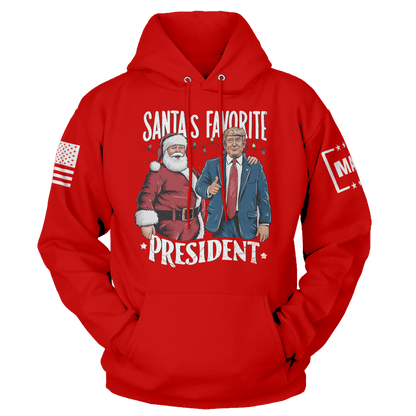 Men's Hoodie / Red / XS Santa's Favorite President maga trump