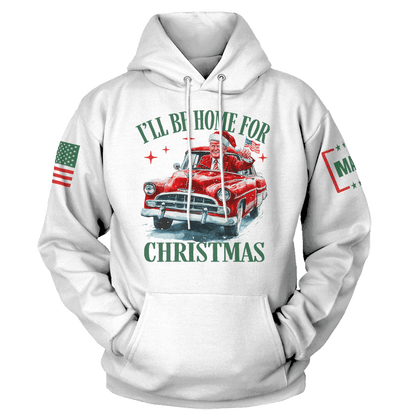 Men's Hoodie / White / S I'll be Home for Christmas Hoodie maga trump