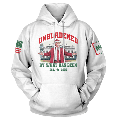 Men's Hoodie / White / S Unburdened by What Has Been Hoodie - Christmas maga trump