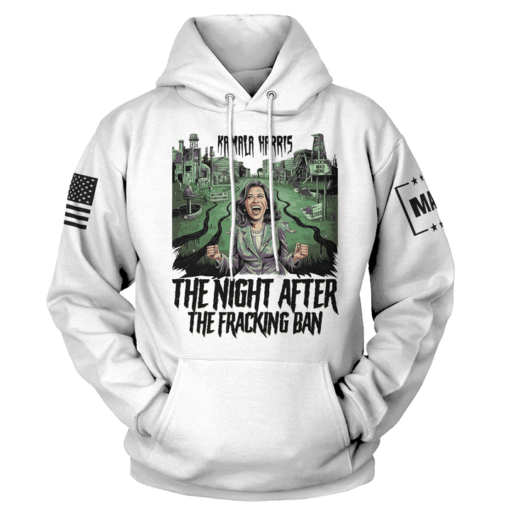 Men's Hoodie / White / XS Night After the Fracking Ban maga trump