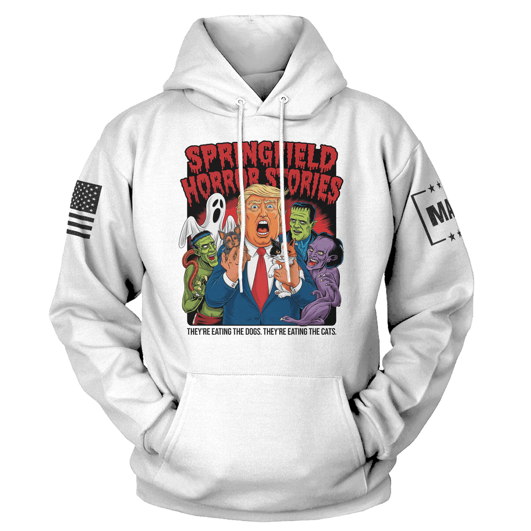 Men's Hoodie / White / XS Springfield Horror Stories maga trump