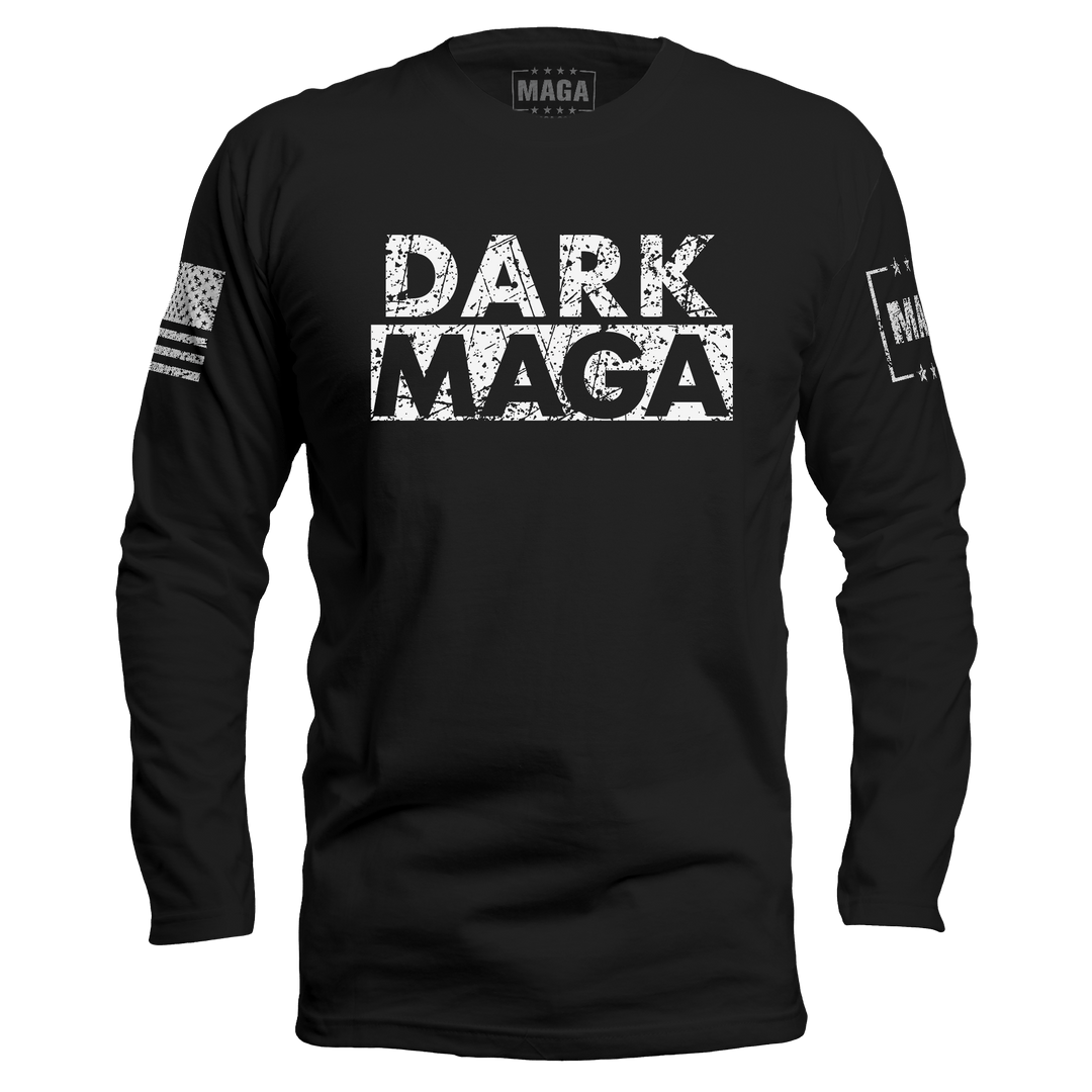 Men's Long Sleeve / Black / S Dark MAGA maga trump