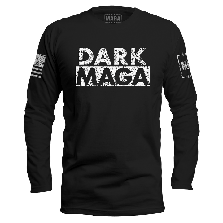 Men's Long Sleeve / Black / S Dark MAGA maga trump