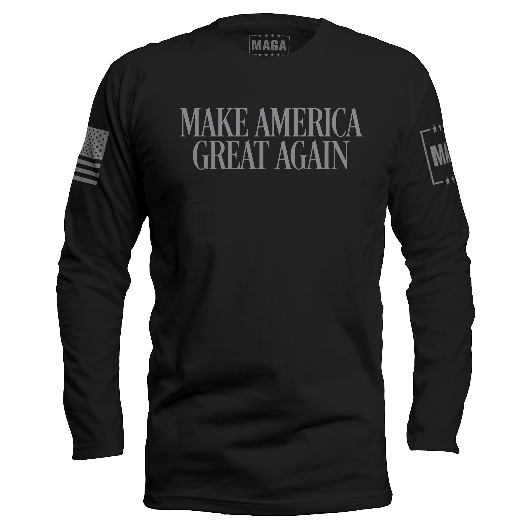 Men's Long Sleeve / Black / S MAGA  Blackout Edition maga trump