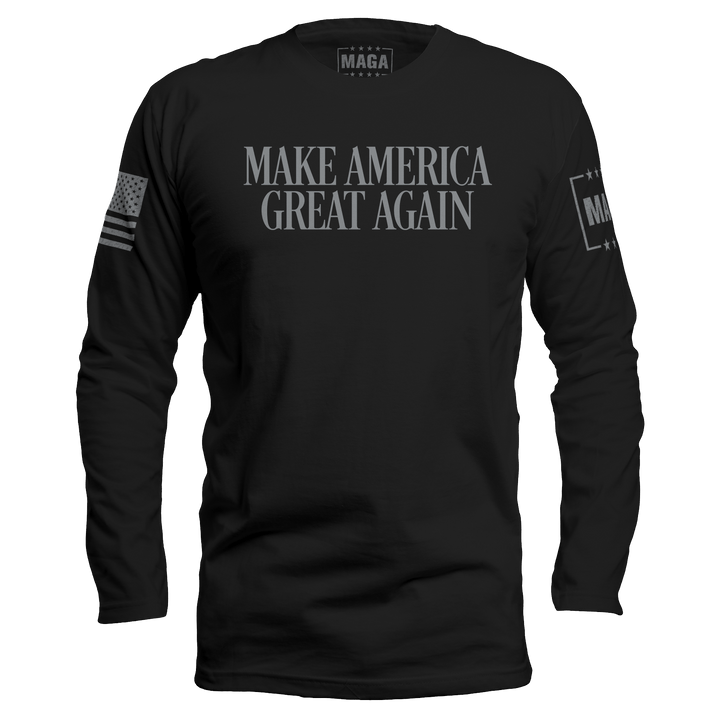 Men's Long Sleeve / Black / S MAGA  Blackout Edition maga trump