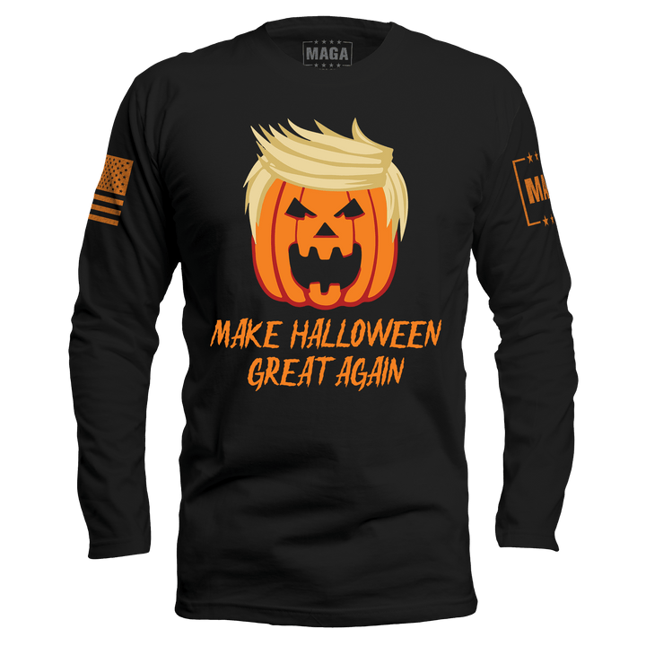 Men's Long Sleeve / Black / S Make Halloween Great Again maga trump