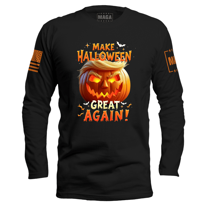 Men's Long Sleeve / Black / S Make Halloween Great Again V2 maga trump