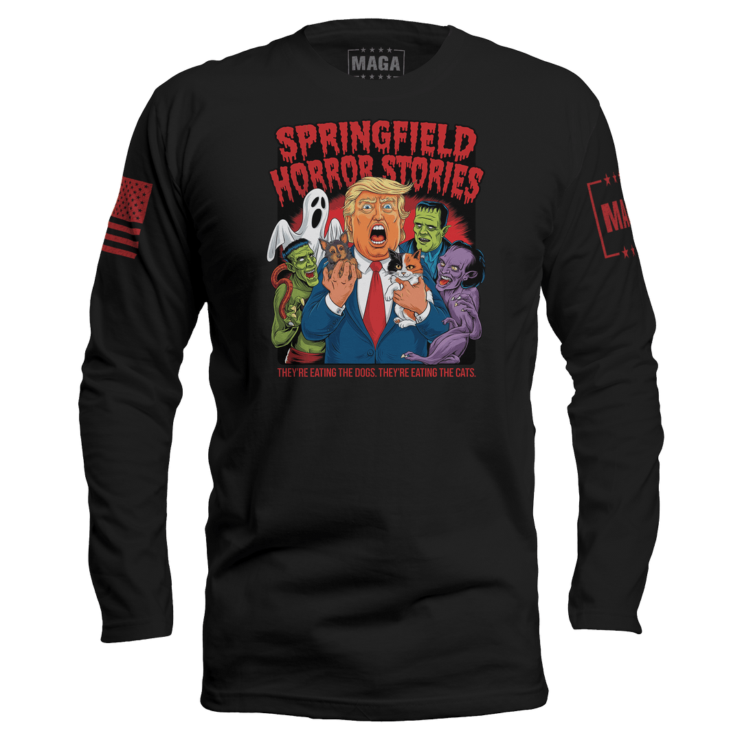 Men's Long Sleeve / Black / S Springfield Horror Stories maga trump