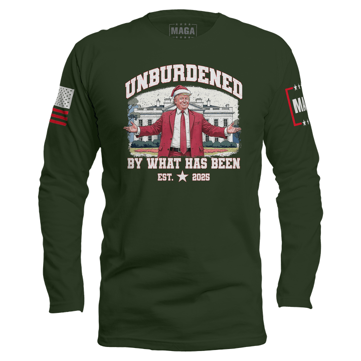 Men's Long Sleeve / Green / S Unburdened by What Has Been - Christmas maga trump