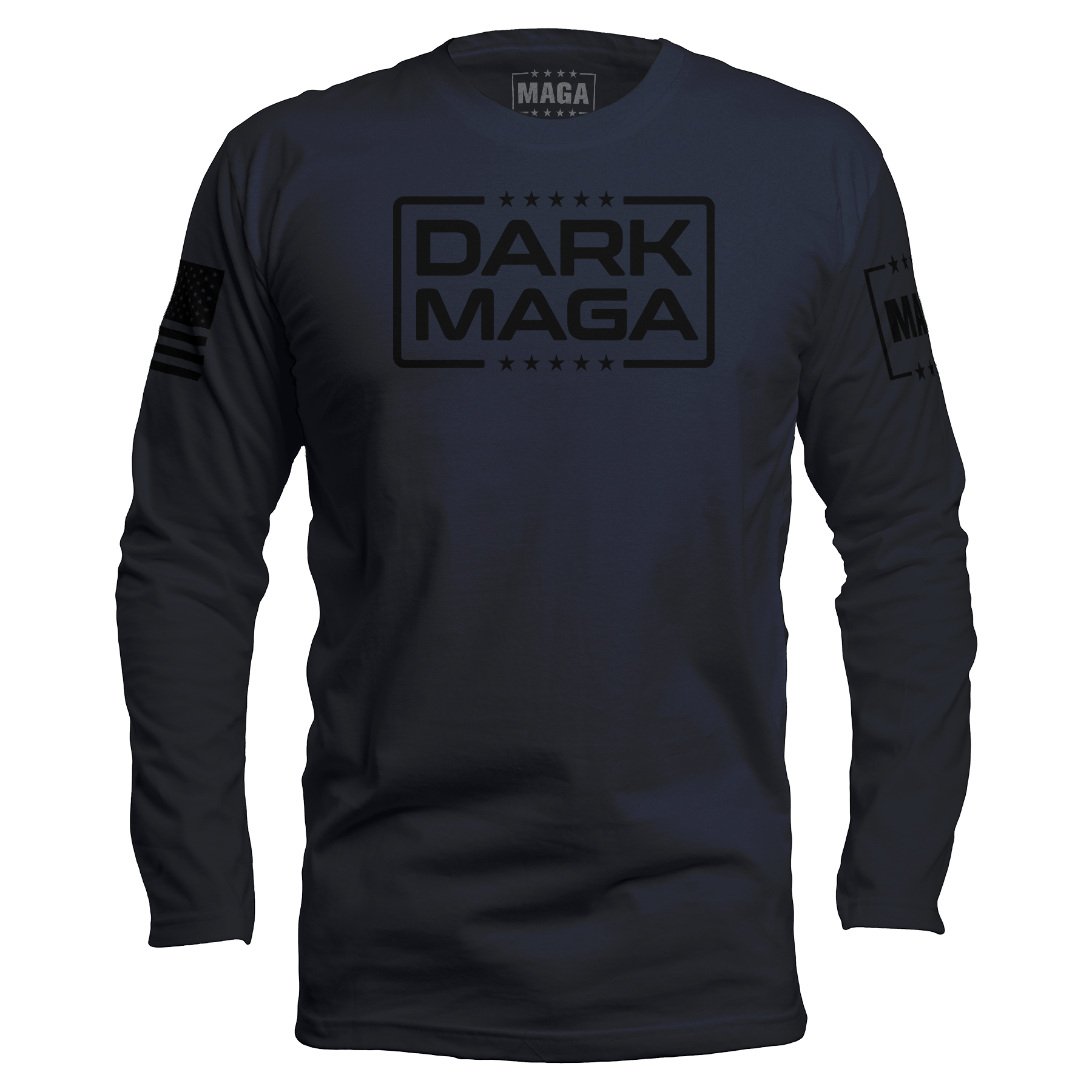 Men's Long Sleeve / Midnight Navy / S Dark MAGA V6 maga trump