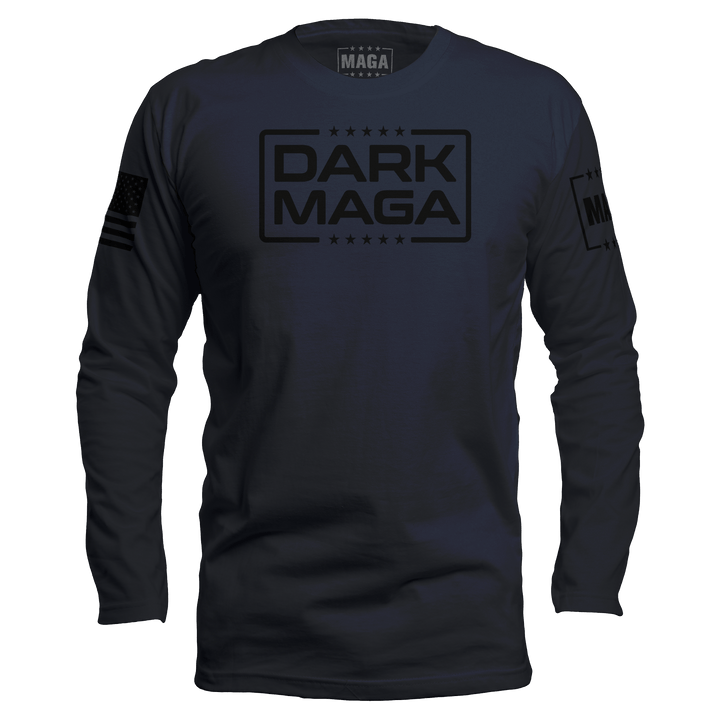 Men's Long Sleeve / Midnight Navy / S Dark MAGA V6 maga trump