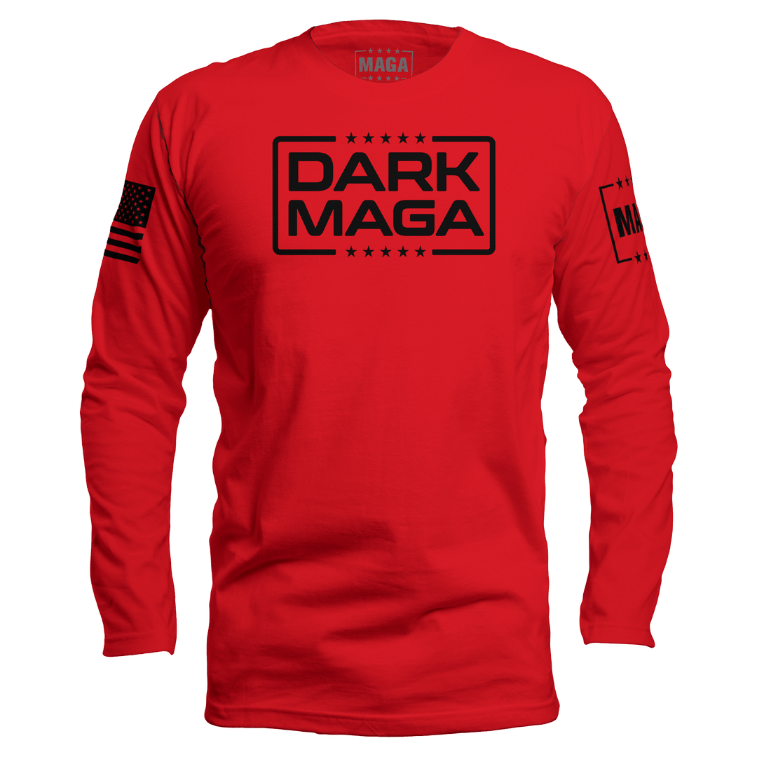 Men's Long Sleeve / Red / S Dark MAGA V6 maga trump