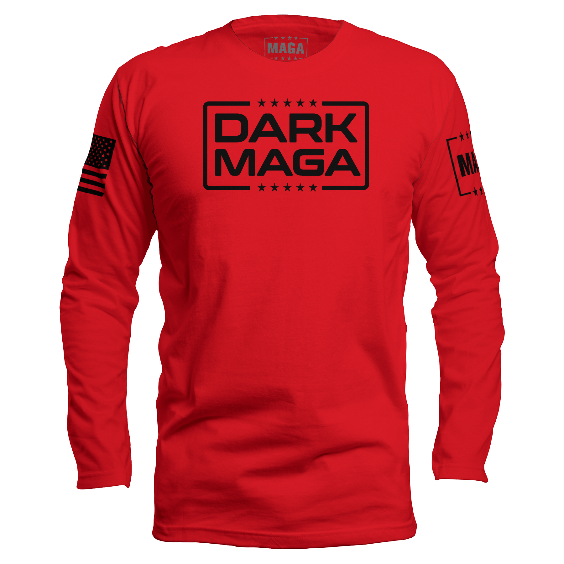 Men's Long Sleeve / Red / S Dark MAGA V6 maga trump