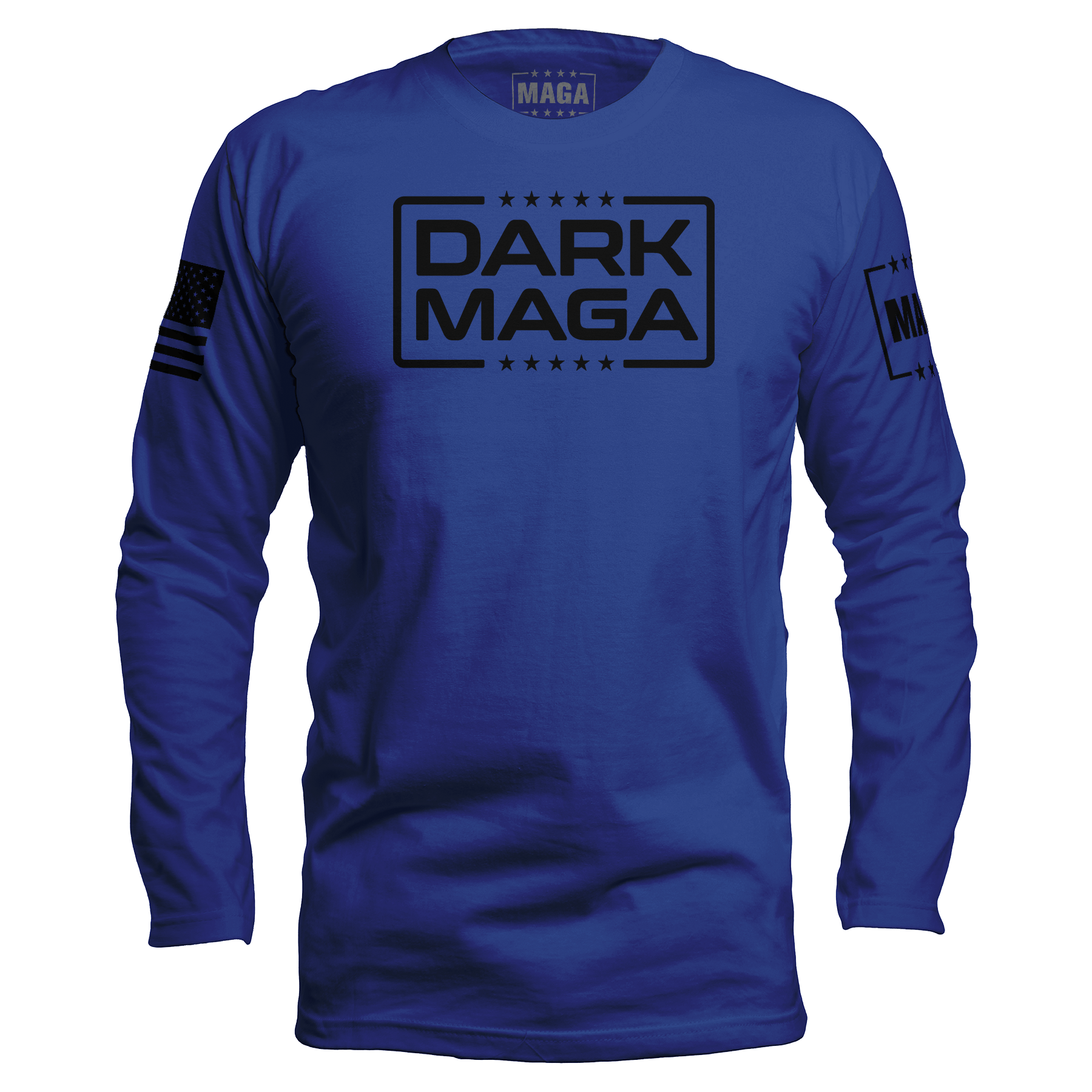 Men's Long Sleeve / Royal / S Dark MAGA V6 maga trump