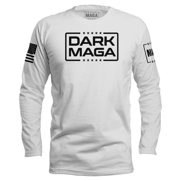 Men's Long Sleeve / White / S Dark MAGA V6 maga trump