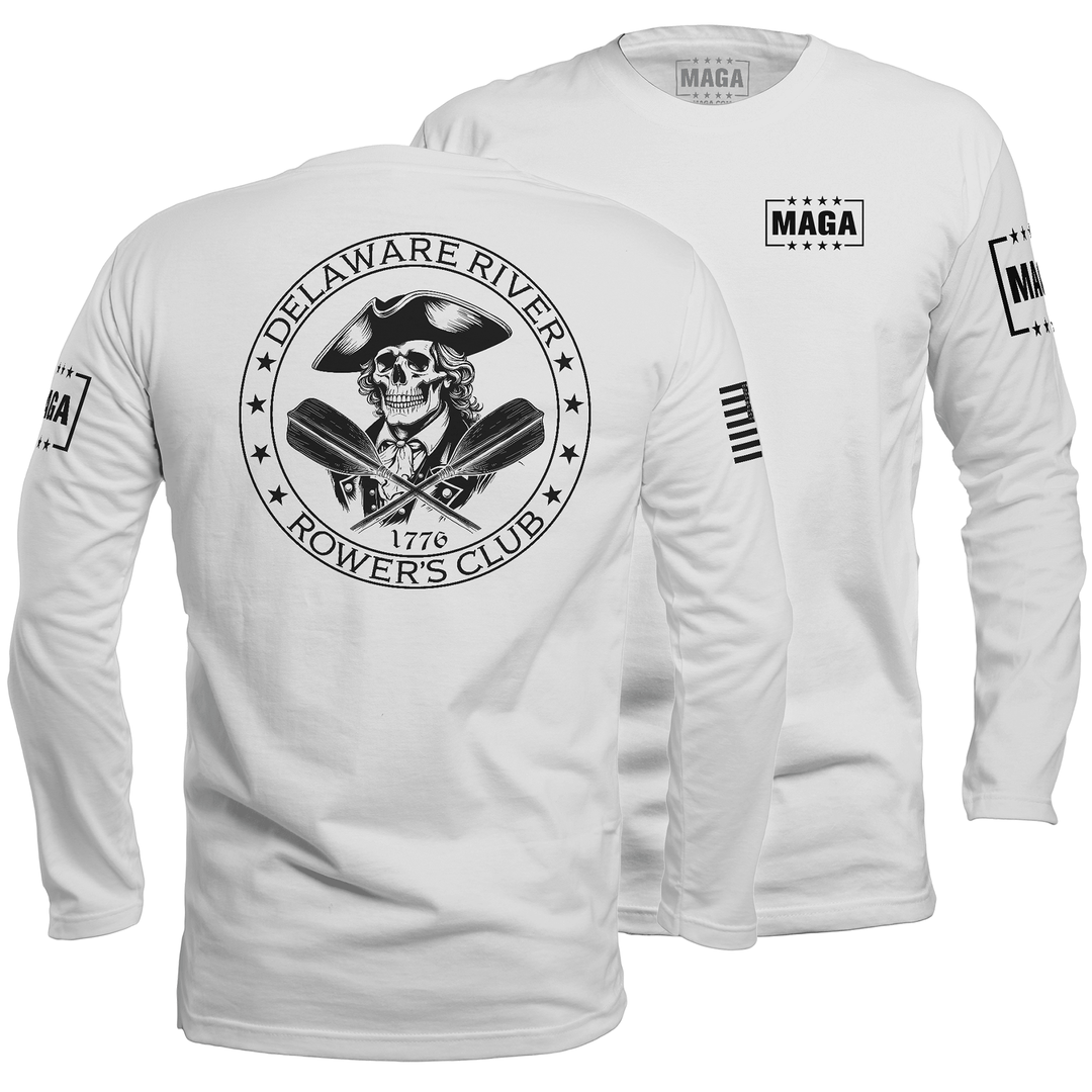 Men's Long Sleeve / White / S Delaware River Rowers Club maga trump