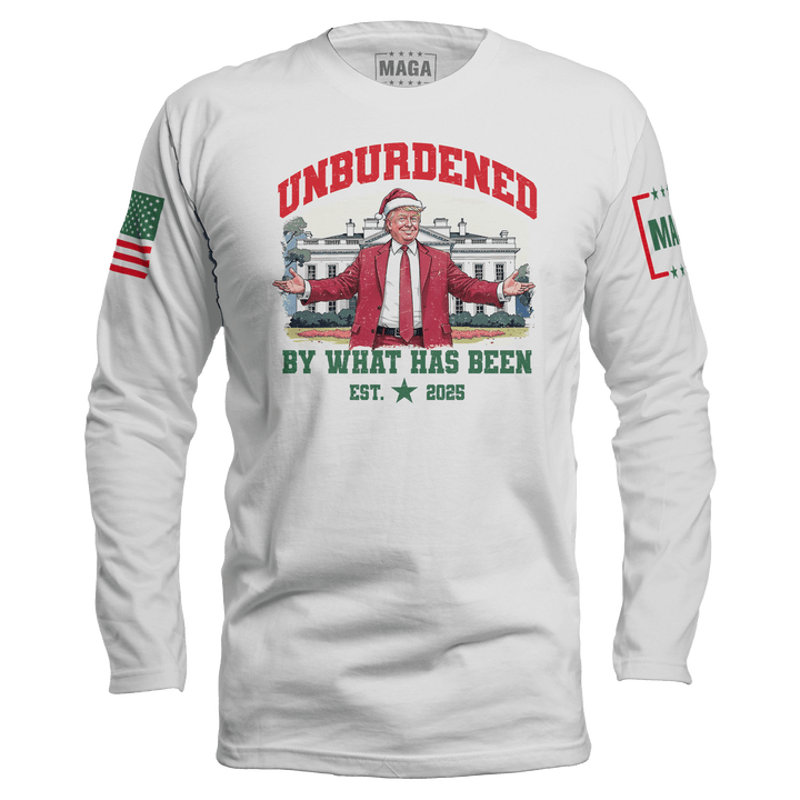 Men's Long Sleeve / White / S Unburdened by What Has Been - Christmas maga trump