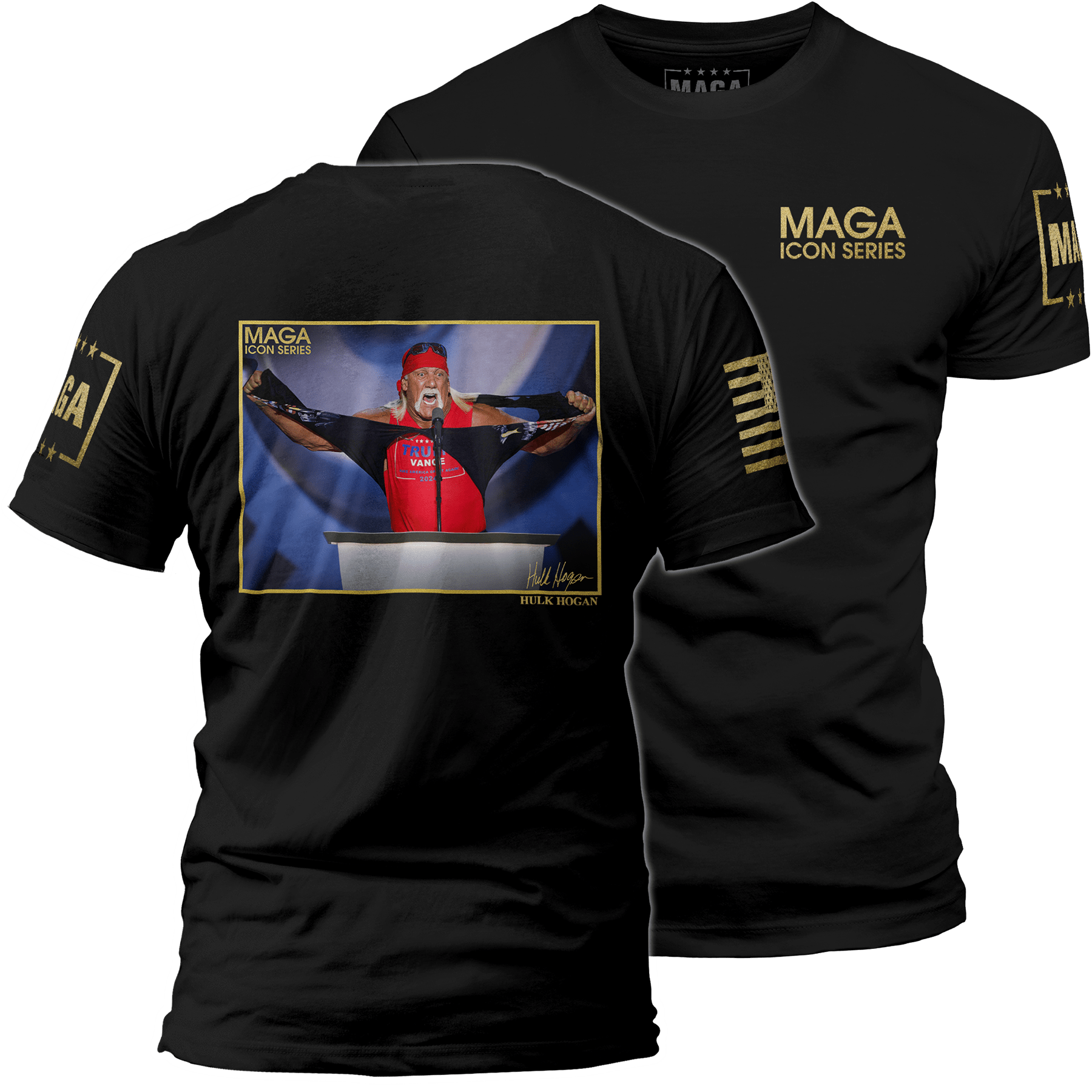 Men's Shirt / Black / XS Icon Series - Hulk Hogan maga trump
