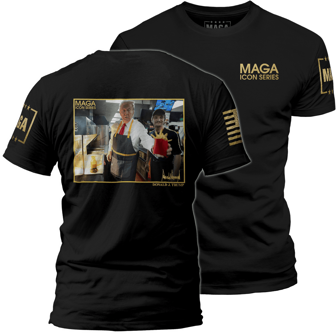 Men's Shirt / Black / XS Icon Series - Trump with Fries maga trump