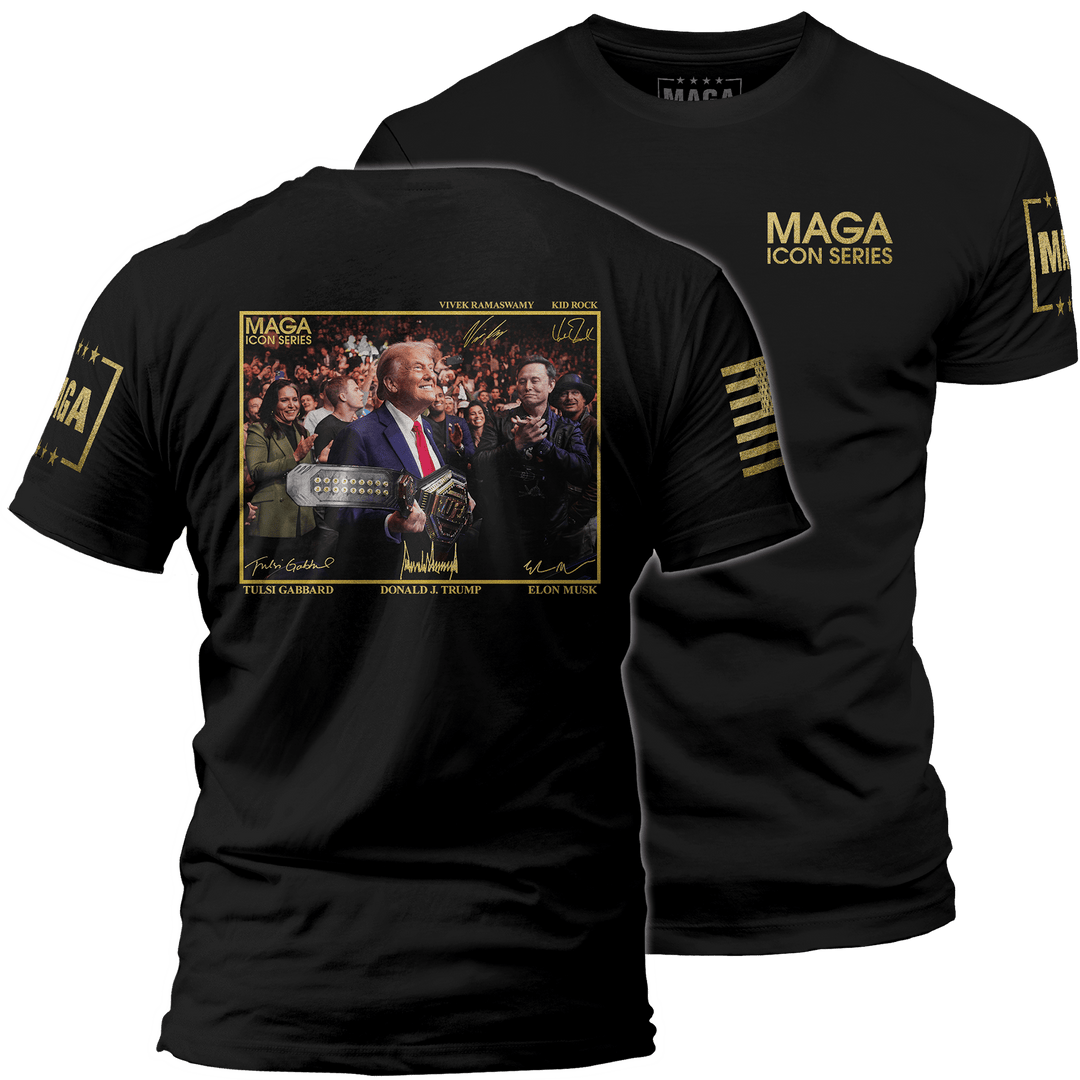 Men's Shirt / Black / XS Icon Series - Trump with UFC Belt maga trump