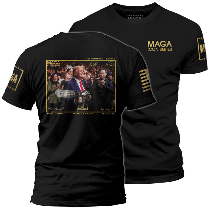 Men's Shirt / Black / XS Icon Series - Trump with UFC Belt maga trump