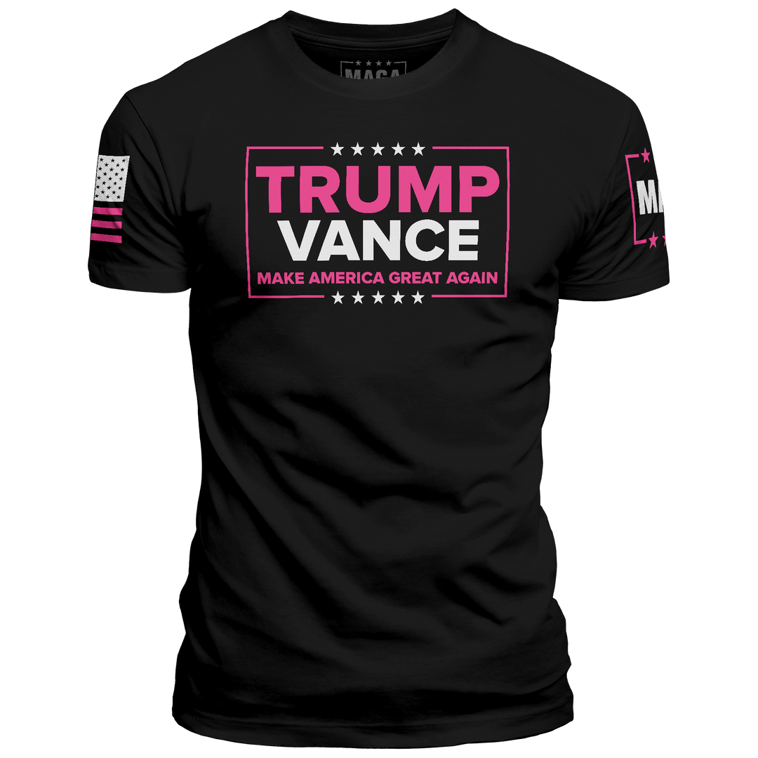 Men's Shirt / Black / XS Trump Vance Pink maga trump