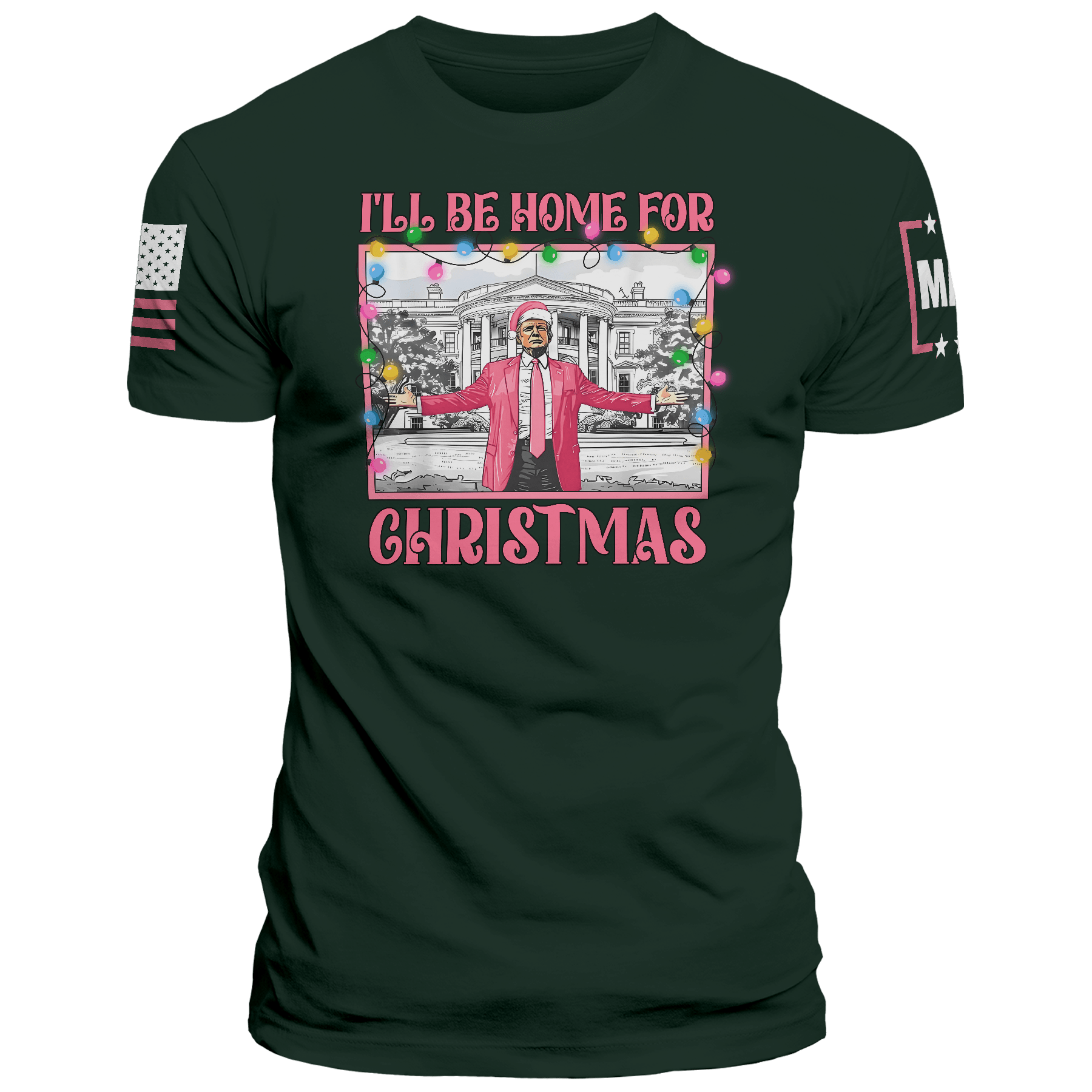 Men's Shirt / Green / XS I'll be Home for Christmas 2 maga trump