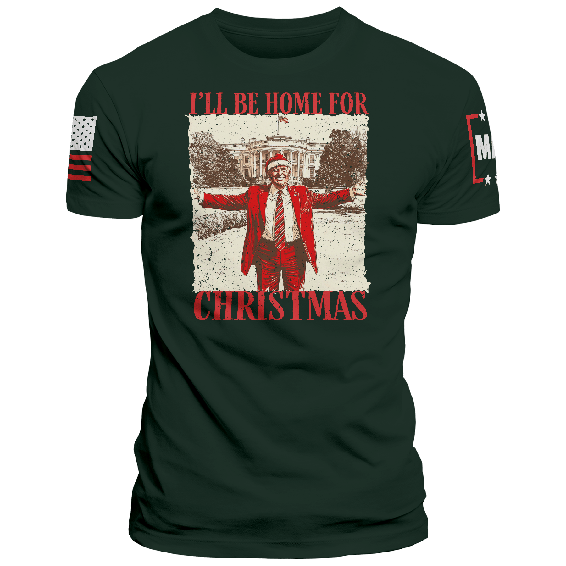 Men's Shirt / Green / XS I'll be Home for Christmas 5 maga trump
