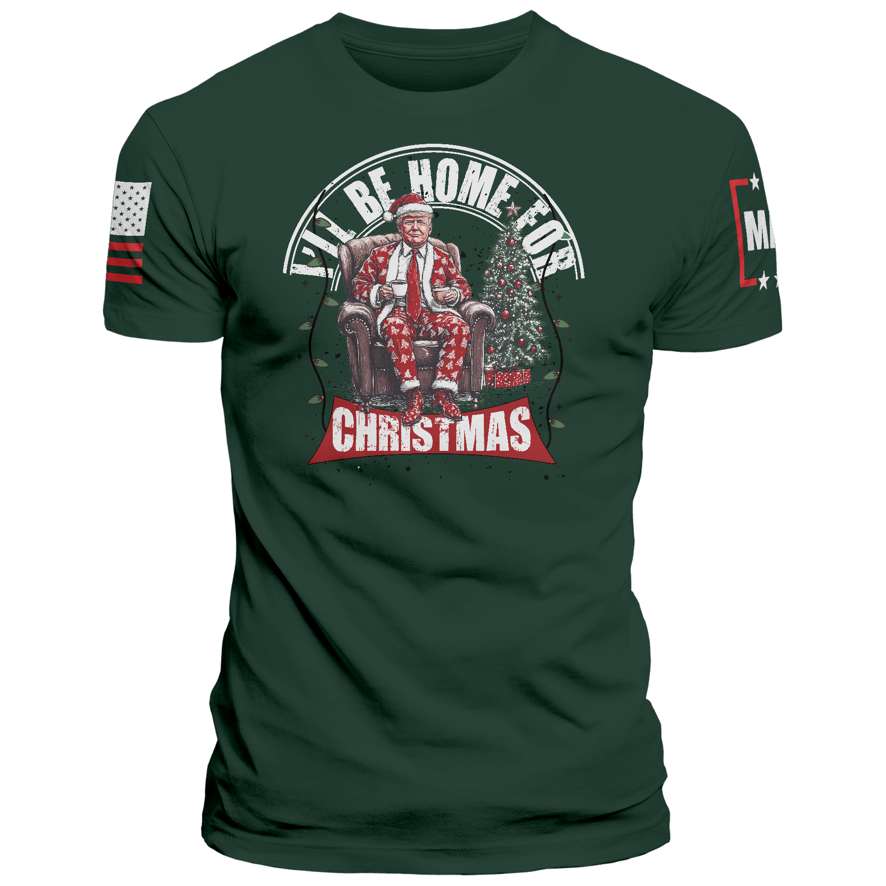 Men's Shirt / Green / XS I'll be Home for Christmas 6 maga trump