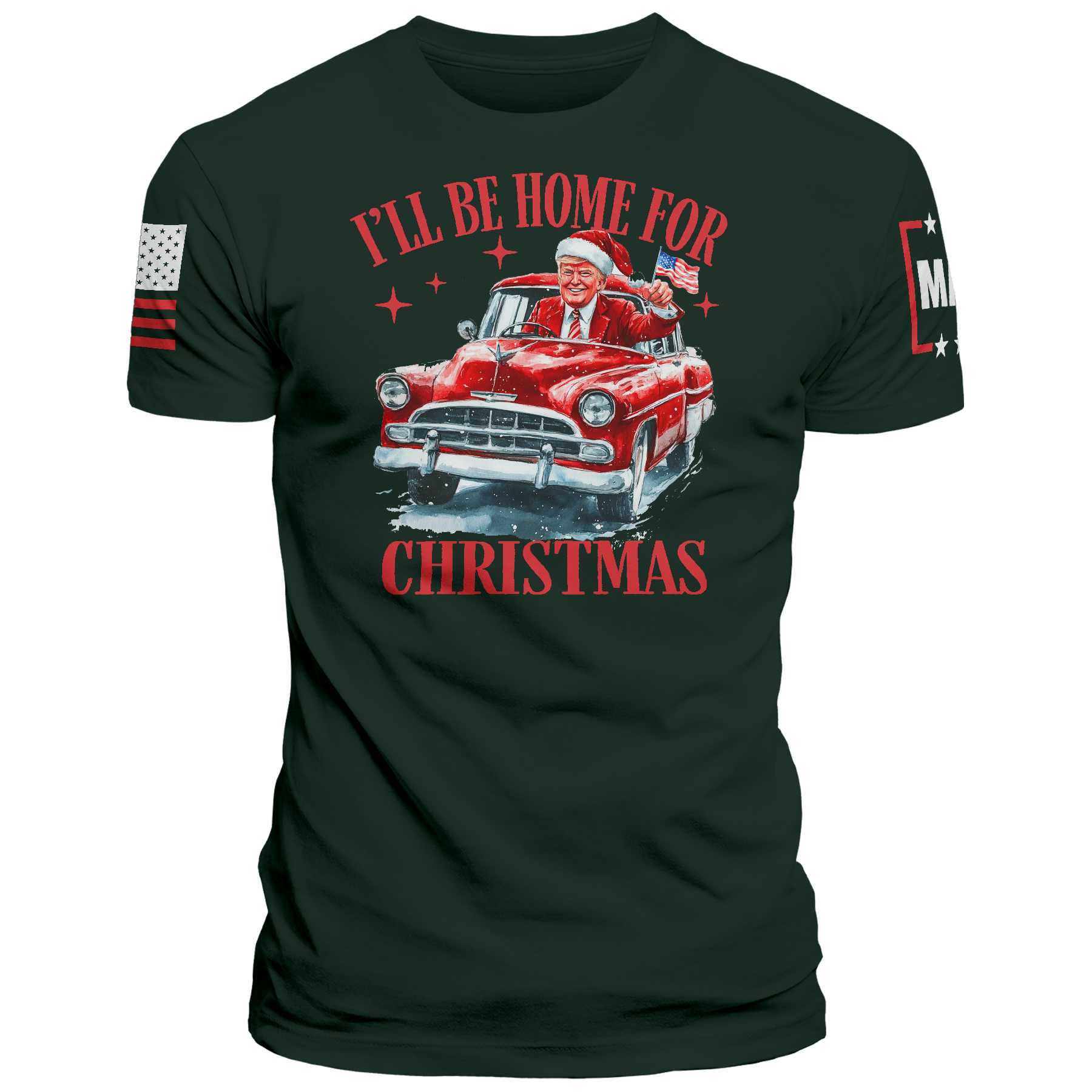 Men's Shirt / Green / XS Ill be Home for Christmas maga trump