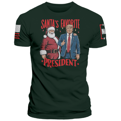 Men's Shirt / Green / XS Santa's Favorite President maga trump