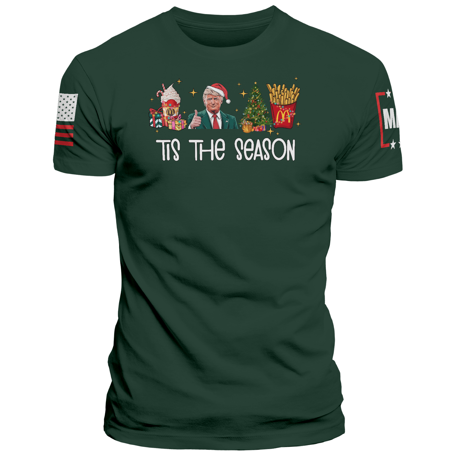 Men's Shirt / Green / XS Tis the Season maga trump