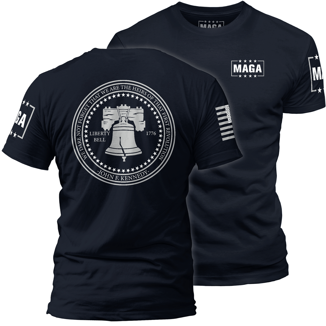 Men's Shirt / Midnight Navy / XS Liberty Bell Kennedy Quote maga trump