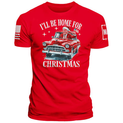 Men's Shirt / Red / XS Ill be Home for Christmas maga trump