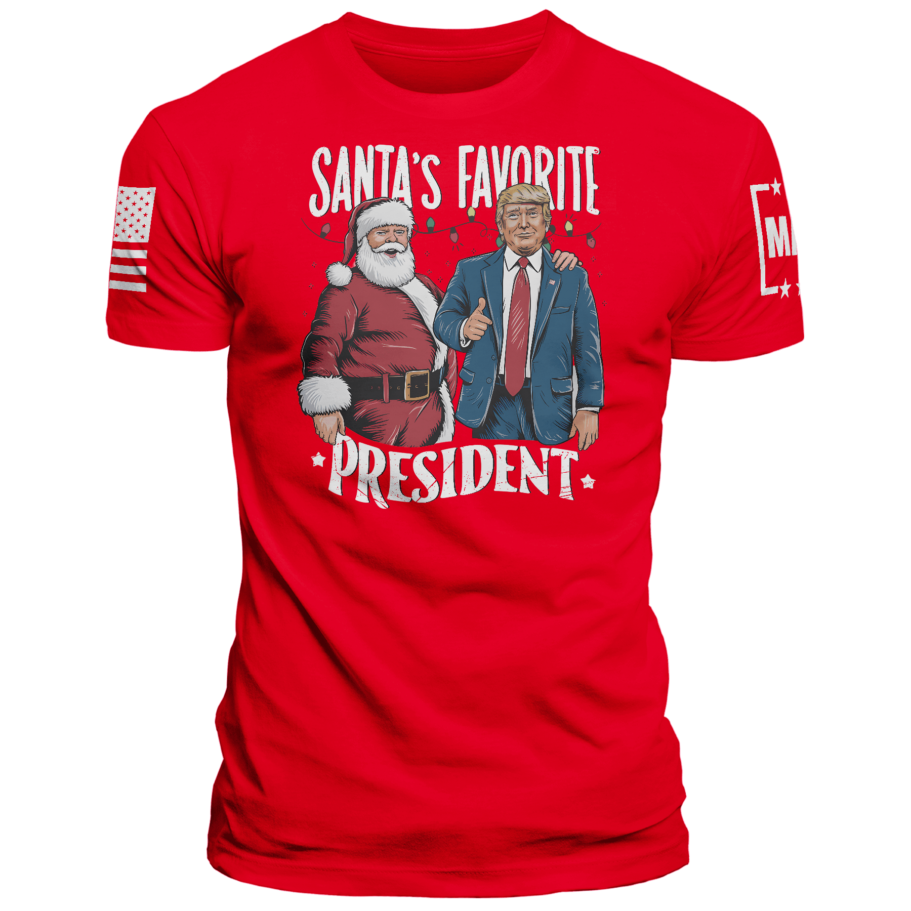 Men's Shirt / Red / XS Santa's Favorite President maga trump