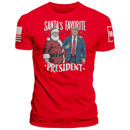 Men's Shirt / Red / XS Santa's Favorite President maga trump