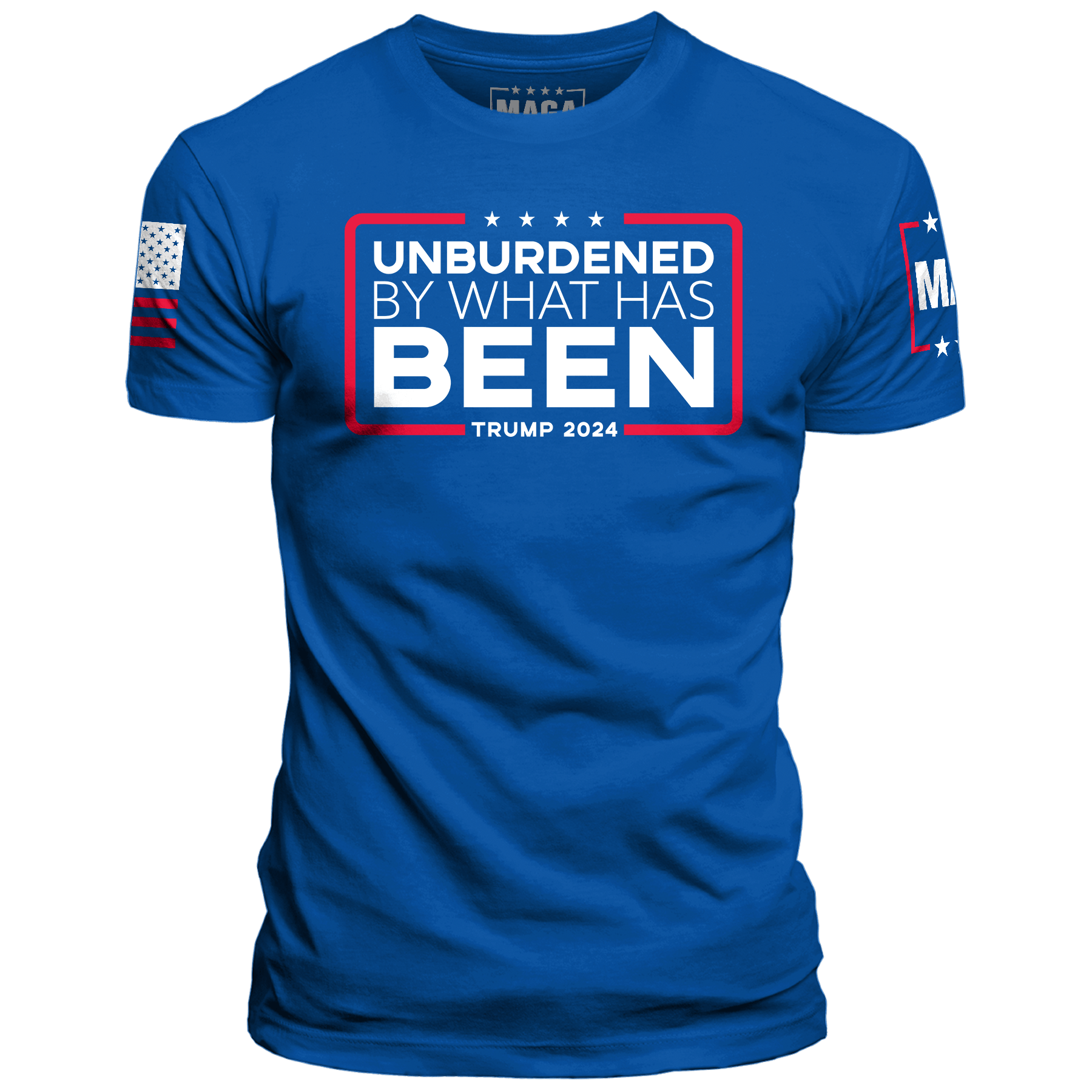 Men's Shirt / Royal / XS Unburdened by What Has Been maga trump