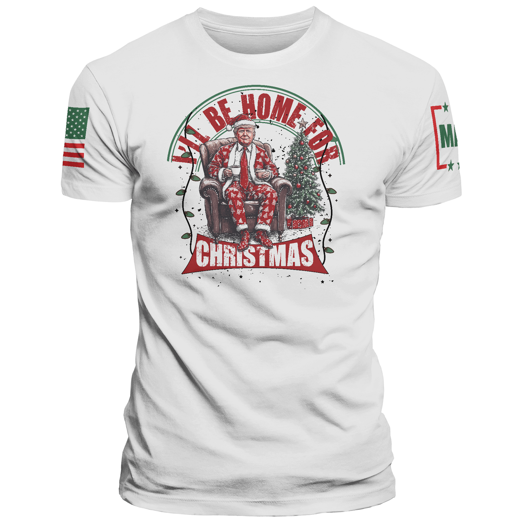 Men's Shirt / White / XS I'll be Home for Christmas 6 maga trump