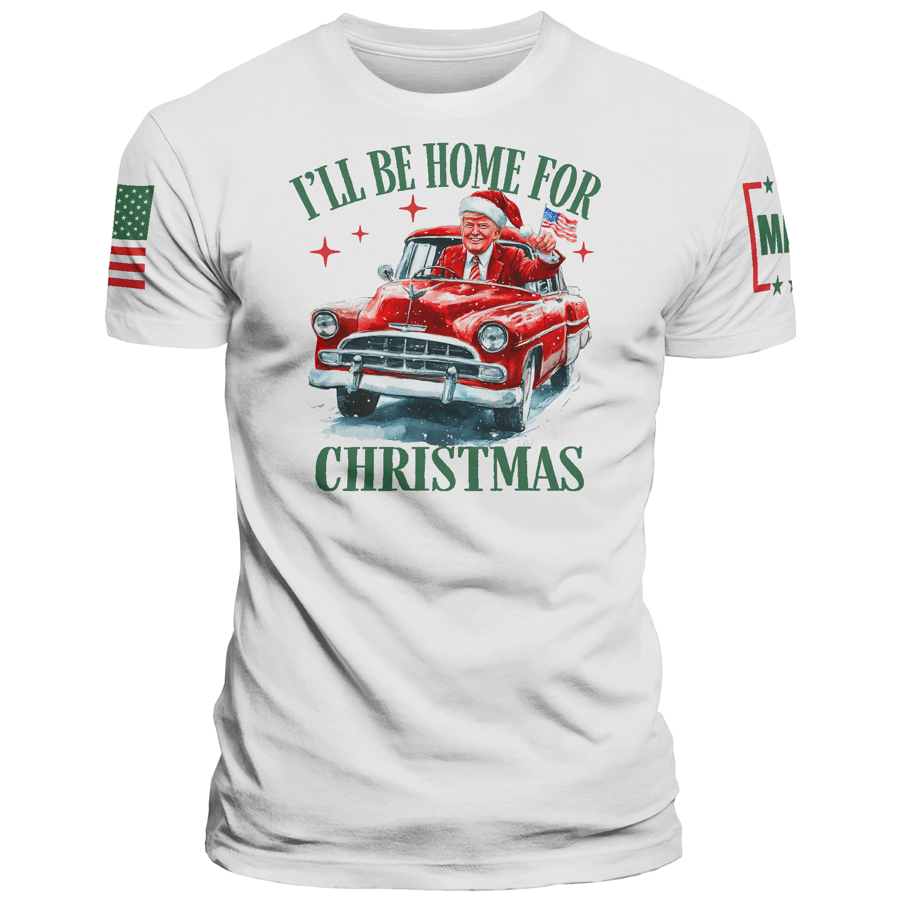 Men's Shirt / White / XS Ill be Home for Christmas maga trump