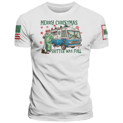 Men's Shirt / White / XS Merry Christmas Shitter was Full maga trump