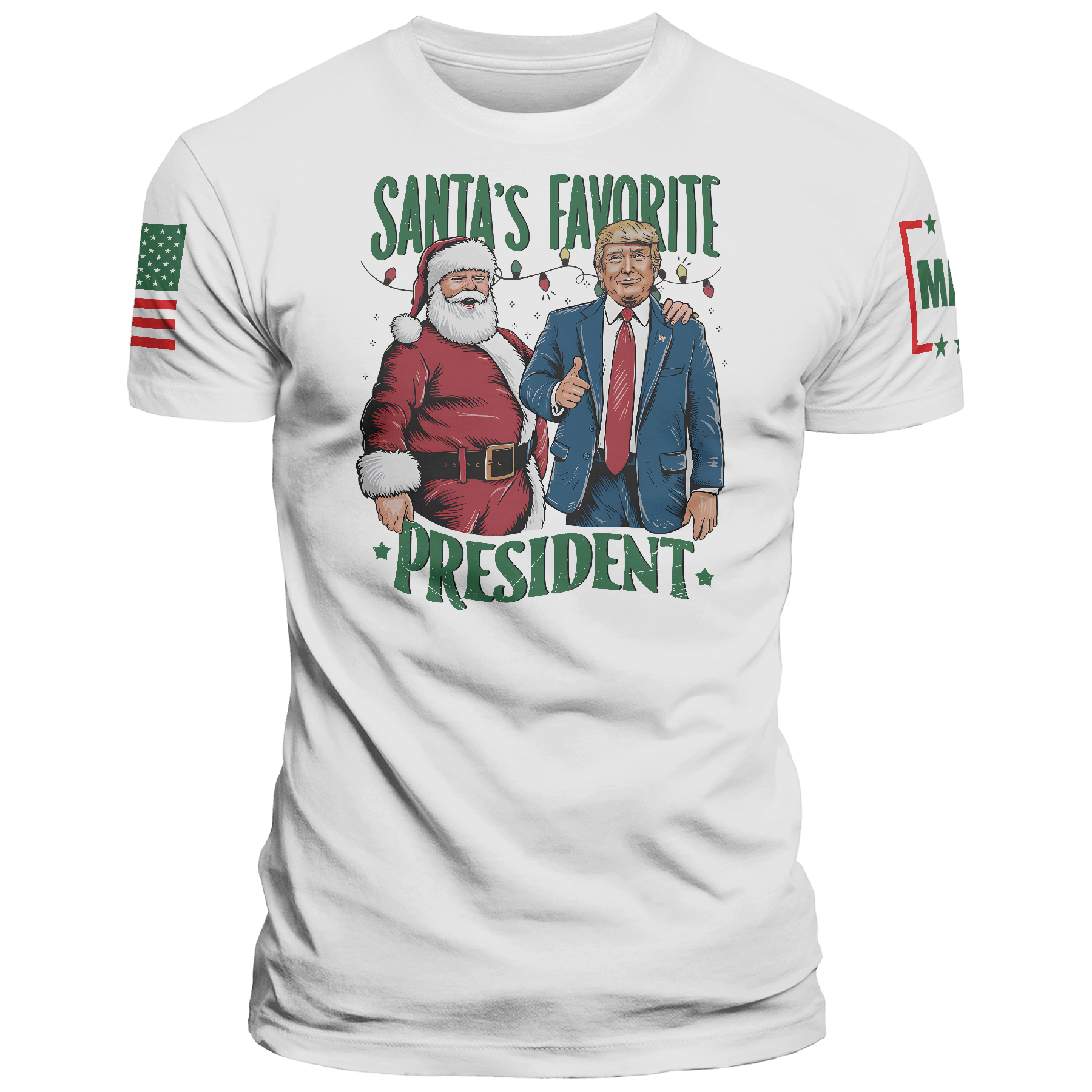 Men's Shirt / White / XS Santa's Favorite President maga trump