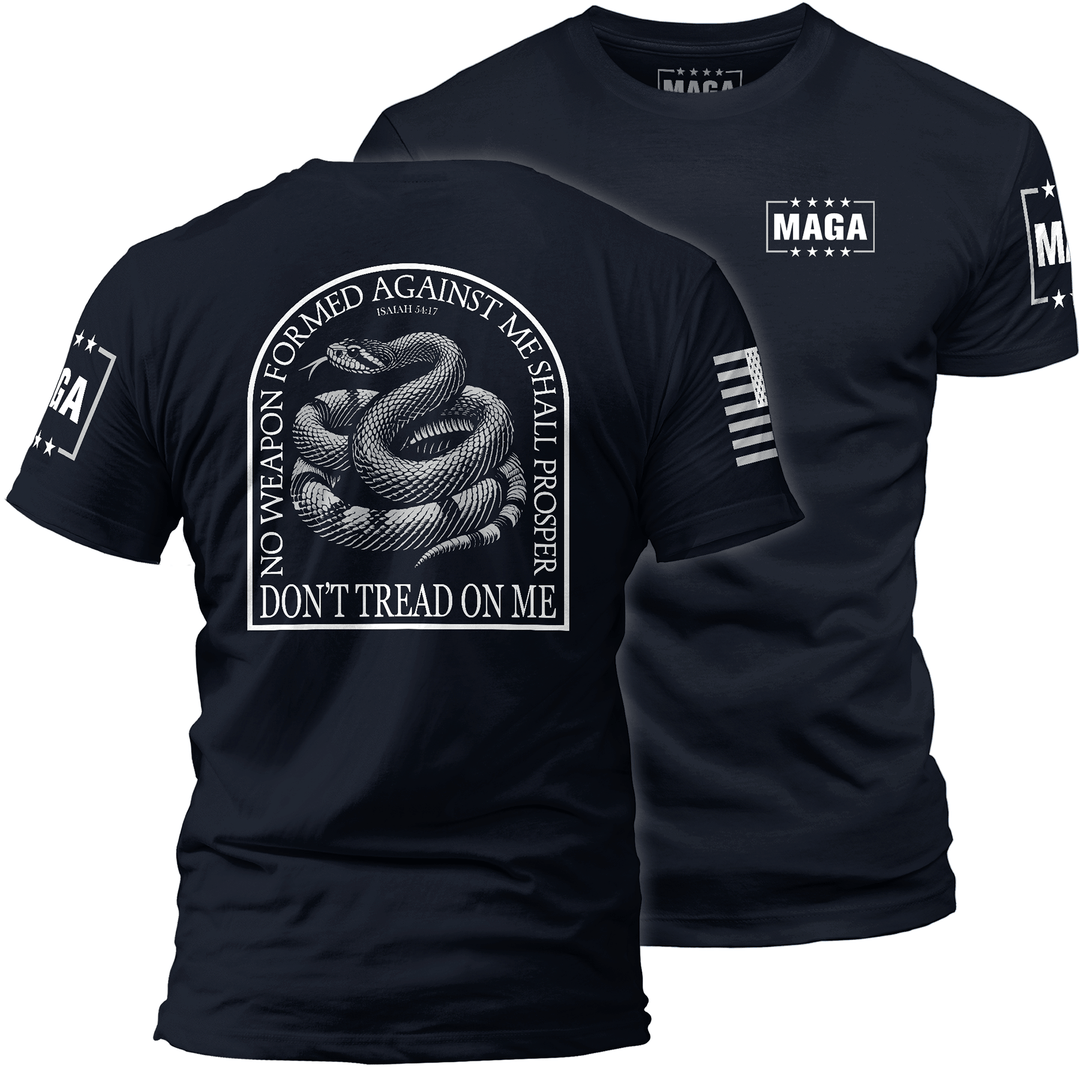 Men's Tee / Midnight Navy / XS No Weapon Formed Against Me - Don't Tread On Me maga trump