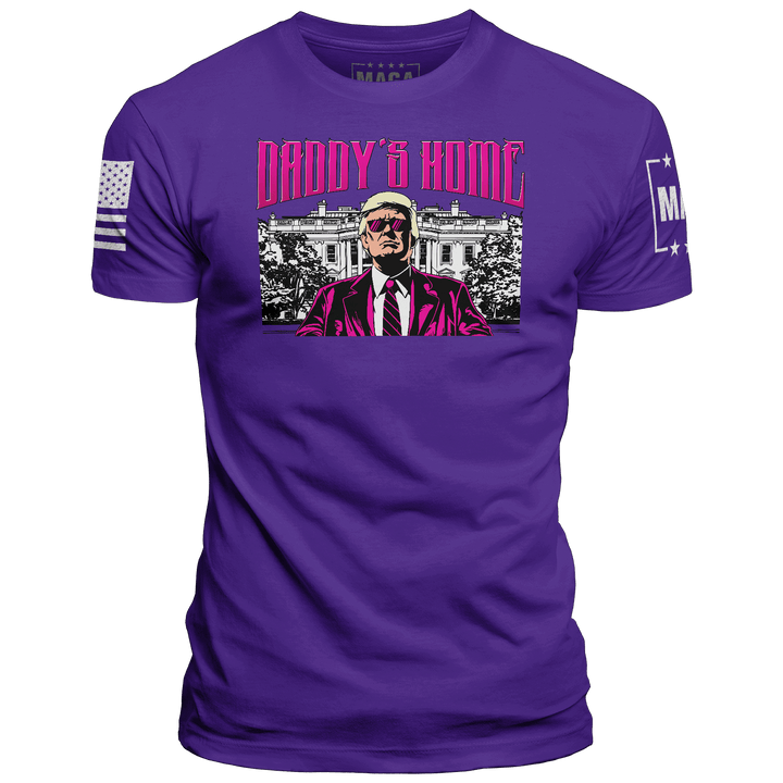 Men's Tee / Purple / XS Daddys Home maga trump