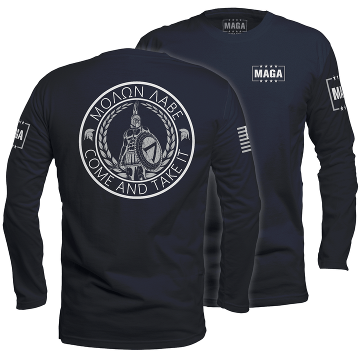 Mens Long Sleeve / Navy / S Come and Take it maga trump