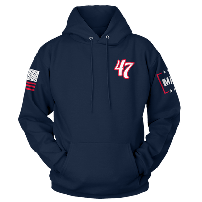 Midnight Navy / XS 47 Left Chest Hoodie maga trump
