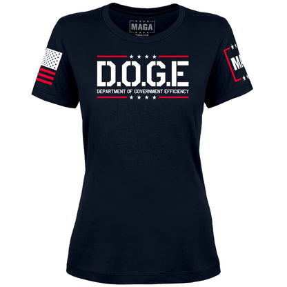 Midnight Navy / XS D.O.G.E Department Of Government Efficiency Ladies Tee maga trump